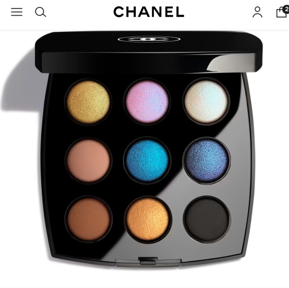 9-Color Eyeshadow Palette — Gold, Blue, Black, Brown, Peach
